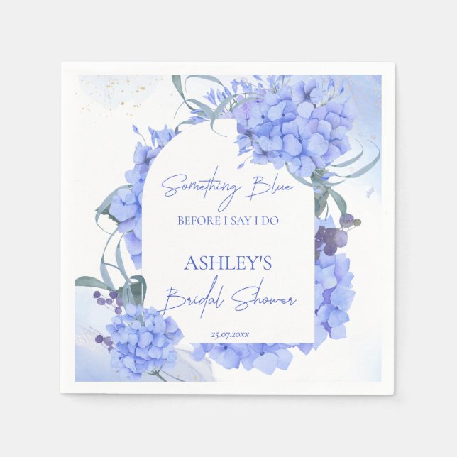 Something blue elegant bridal shower  napkin (Front)