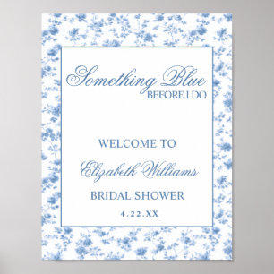 Something Blue Elegant Bridal Shower Party Poster