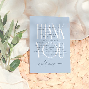 Something Blue   Elegant Floral Bridal Shower Thank You Card