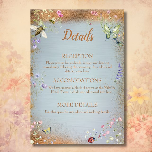 Something Blue Elegant Wildflower Enclosure Card (Creator Uploaded)