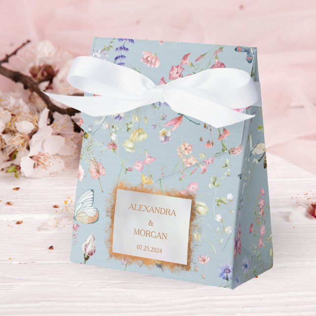 Something Blue Elegant Wildflower Favour Box (Creator Uploaded)