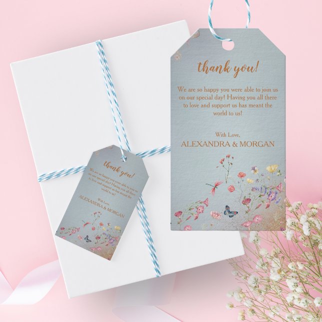 Something Blue Elegant Wildflower Favour Tag (Creator Uploaded)