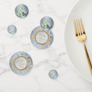 Something Blue Elegant Wildflower Wedding Table  Confetti