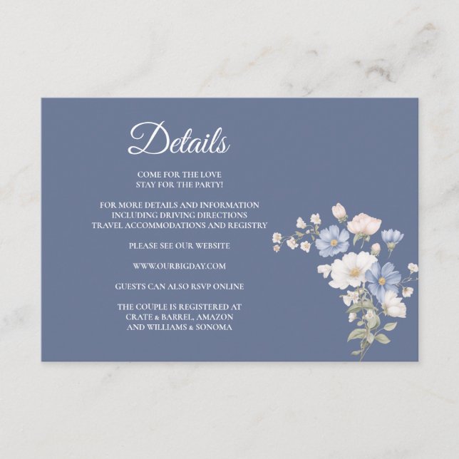 Something Blue Enclosure Card Details (Front)