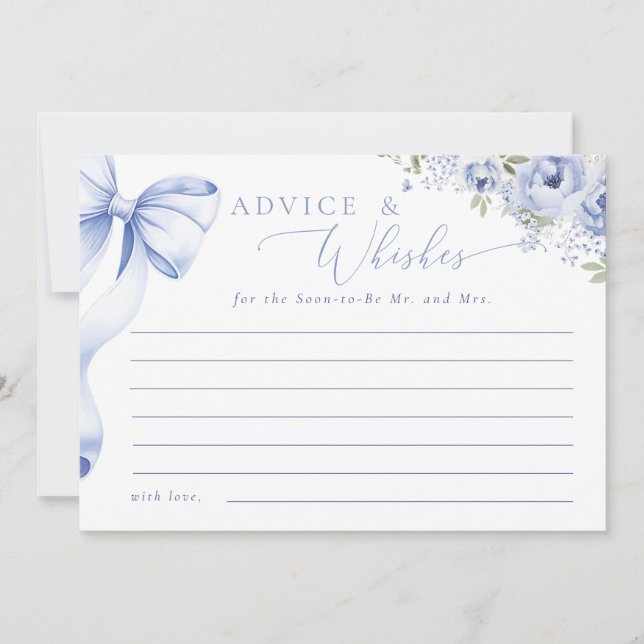 Something Blue Floral Advice & Wishes (Front)