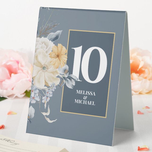 SOMETHING BLUE FLORAL Border Table Numbers (In SItu (Wedding))