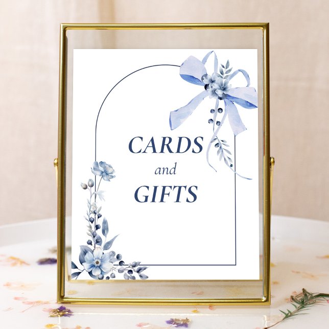 Something Blue Floral Bow Arch Cards & Gifts Poste Poster (Creator Uploaded)