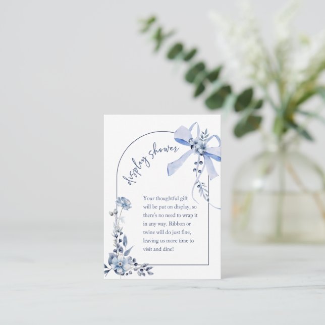 Something Blue Floral Bow Display Shower Card (Standing Front)