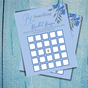 Something Blue Floral Bridal Shower Bingo Game