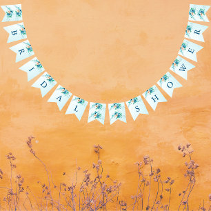 Something Blue Floral Bridal Shower Bunting