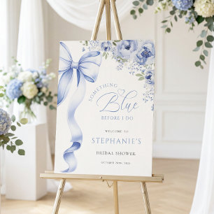 Something Blue Floral Bridal Shower Digital Sign