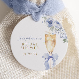 Something Blue Floral Bridal Shower Favor Tags