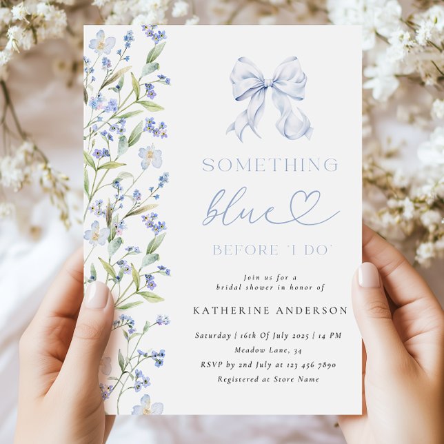 Something Blue Floral Bridal Shower Invitation (Creator Uploaded)