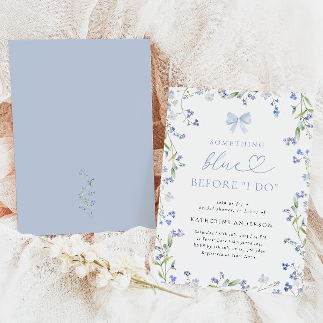 Something Blue Floral Bridal Shower Invitation (Creator Uploaded)