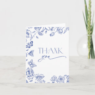 Something Blue Floral Bridal Shower Thank You Card