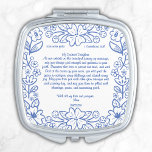 Something Blue Floral Bride Wedding Gift from Mum  Compact Mirror<br><div class="desc">A stunning compact mirror, for a sentimental bride wedding gift from Mum that will leave a lasting impression on your special day. Adorned with a dusty blue floral frame, this mirror radiates charm. To add a religious touch, it features scripture, "love never fails" from 1 Corinthians 13:8. Make this custom...</div>