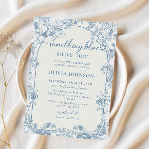 Something Blue Floral Chinoiserie Bridal Shower Invitation