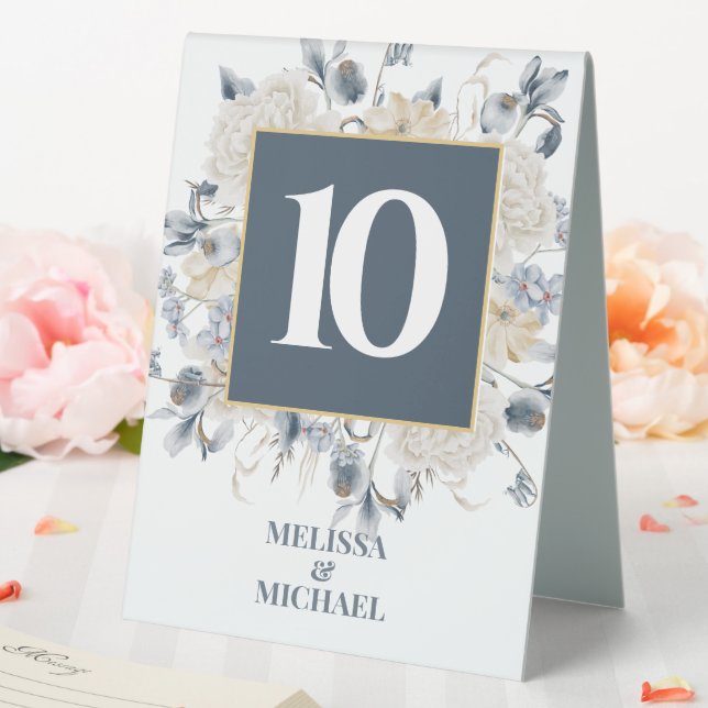 SOMETHING BLUE FLORAL Frame Table Numbers (In SItu (Wedding))