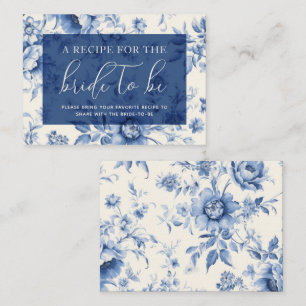 Something Blue Floral French Toile Share a Recipe Enclosure Card