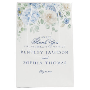 Something Blue Floral Hydrangea Wedding Favor Medium Gift Bag