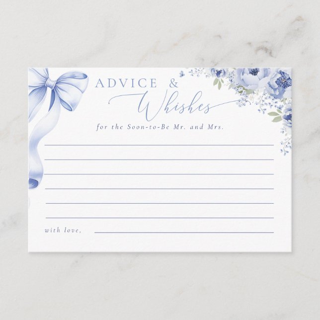 Something Blue Floral Recipe Enclosure Card (Front)