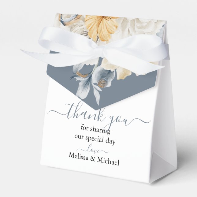 SOMETHING BLUE - FLORAL Wedding  Favour Box (Front Side)