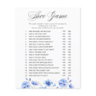 Something Blue Floral Wedding Shower Shoe Game