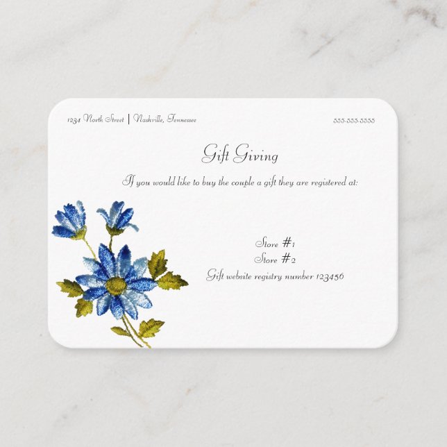 SOmething Blue Gift Registry Enclosure Card (Front)