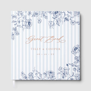Something Blue Guest Book Gold Foil Wedding Decor