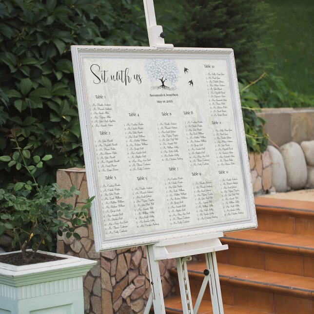 Something Blue Heart Leaf Tree Love Bird Wedding Poster (Creator Uploaded)