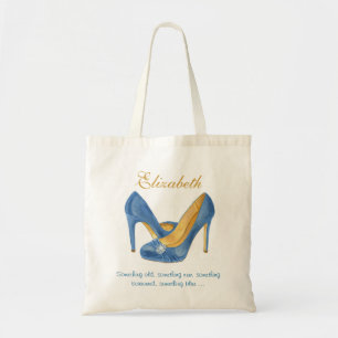 Something Blue Heels Personalised Bridesmaid Tote Bag