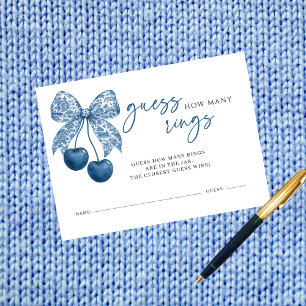 Something Blue How Many Rings Bridal Shower Game Enclosure Card