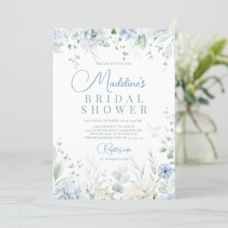 Something Blue Hydrangeas Bridal Shower Invitation