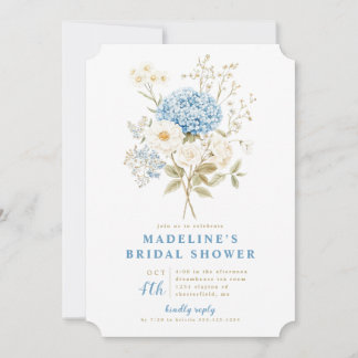 Something Blue Hydrangeas Bridal Shower Invitation