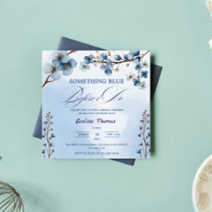 Something Blue I Do Blossom Brunch Bridal Shower  Invitation