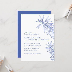 Something Blue Minimalist Botanical  Invitation