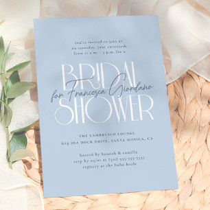 Something Blue Modern Bold Floral Bridal Shower Invitation