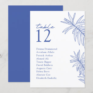 Something Blue Modern Botanical Table Seating Card