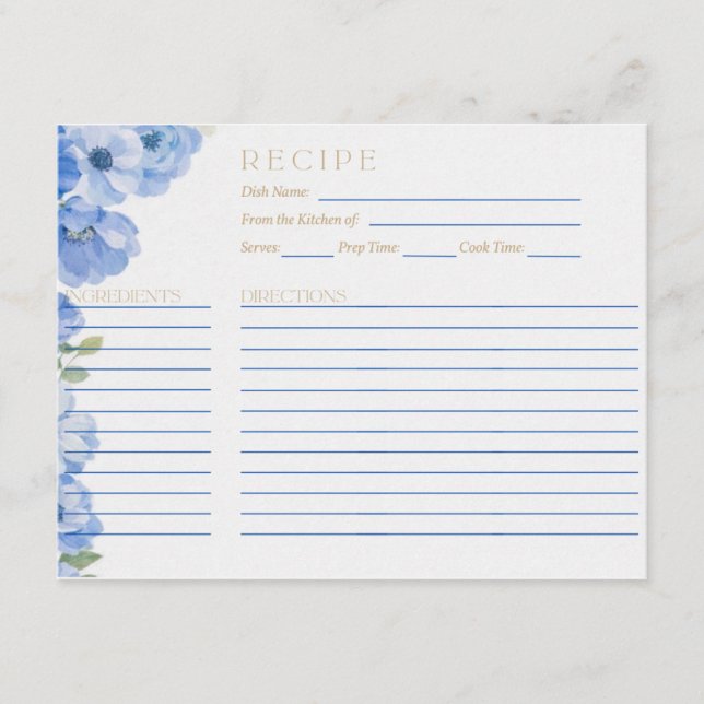 Something Blue Recipe Card (Front)
