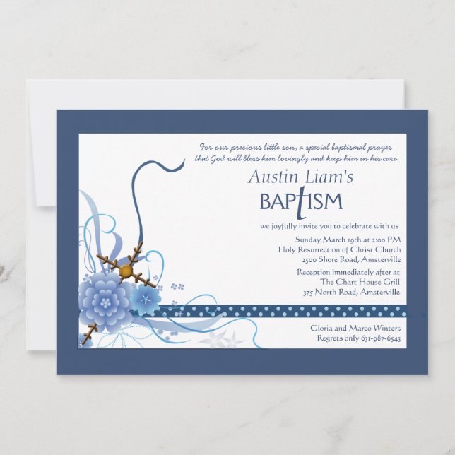 Something Blue Religious Invitation (Front)