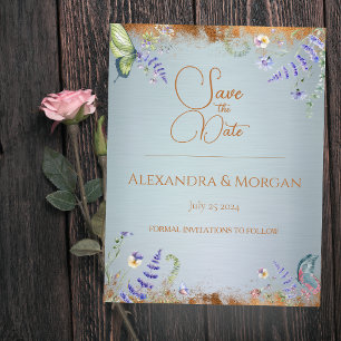 Something Blue Save The Date Postcard