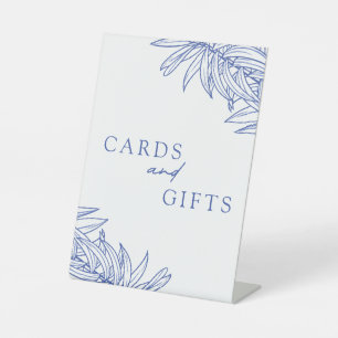 Something Blue Simple Botanical Cards and Gifts Pedestal Sign