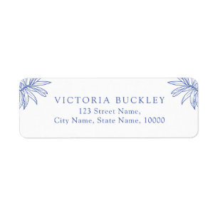 Something Blue Simple Botanical Return Address Label
