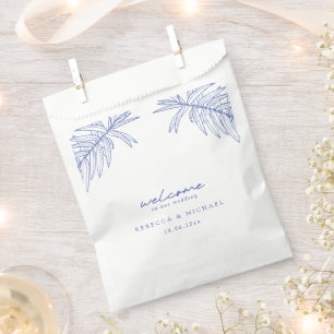 Something Blue Simple Botanical Wedding Favour Bag