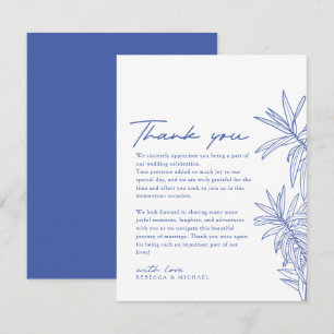 Something Blue Simple Hand Drawn Botanical Thank You Card