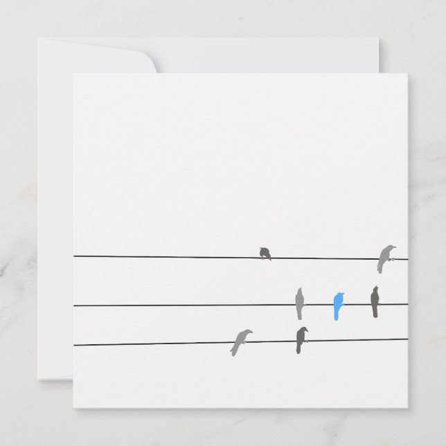 Something Blue | Simplistic Bird Sky Painting Card (Front)