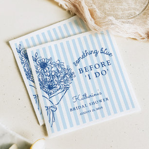 Something Blue Stripes Bridal Shower Napkins