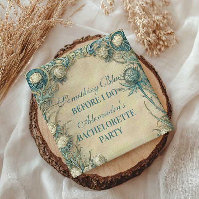 Something Blue Thistle Bachelorette Party Napkin (Creator Uploaded)