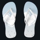 Something blue. thongs<br><div class="desc">Something old,  something new,  something borrowed,  something blue. When you're ready to exchange your heels for something a bit more comfy to dance in,  these flip flops may just do the trick!</div>