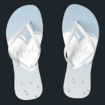 Something blue. thongs<br><div class="desc">Something old,  something new,  something borrowed,  something blue. When you're ready to exchange your heels for something a bit more comfy to dance in,  these flip flops may just do the trick!</div>